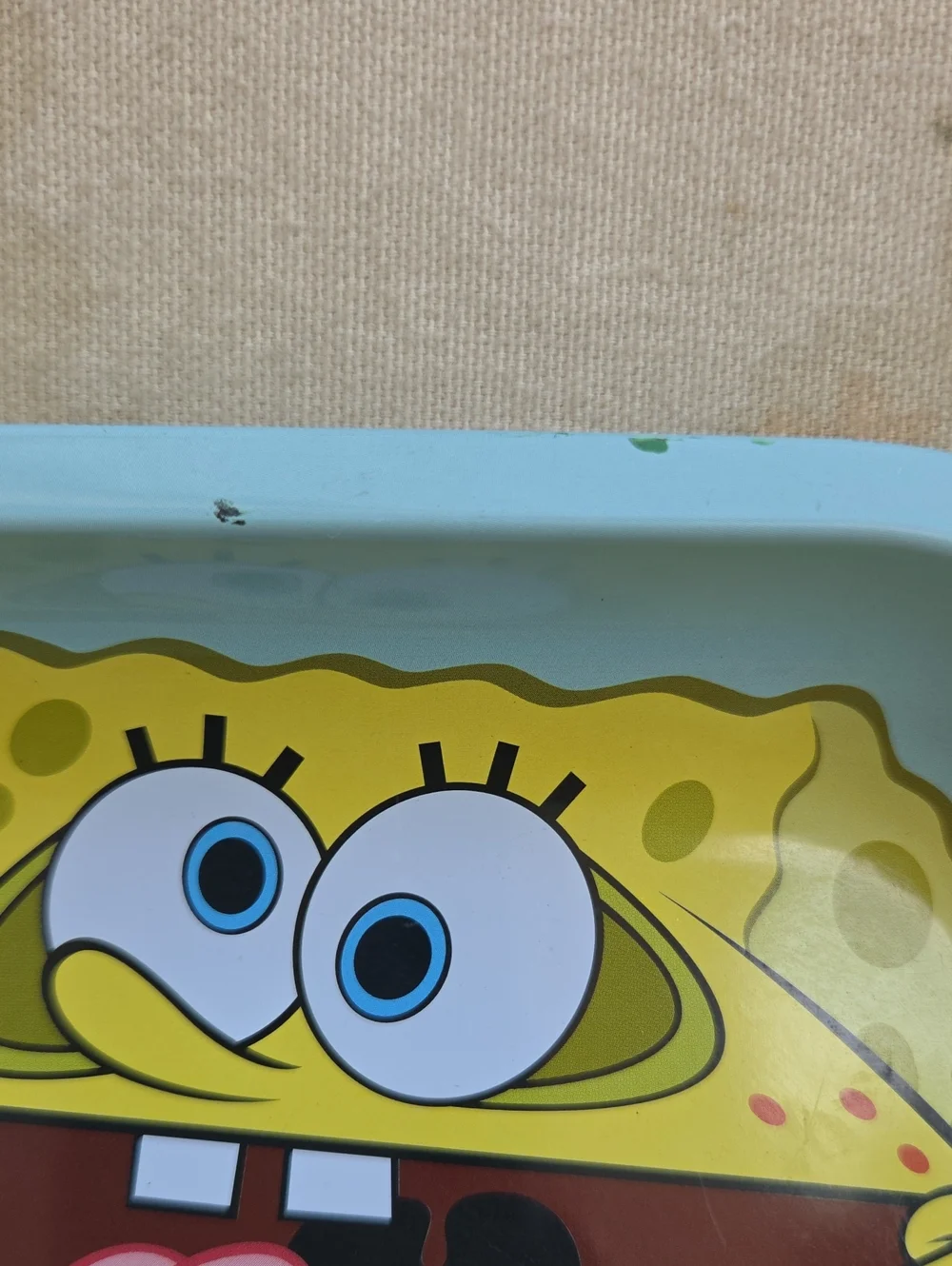 Sponge Bob 'Weird Don't Care' Light Blue Serving Meral Tray 11.5
